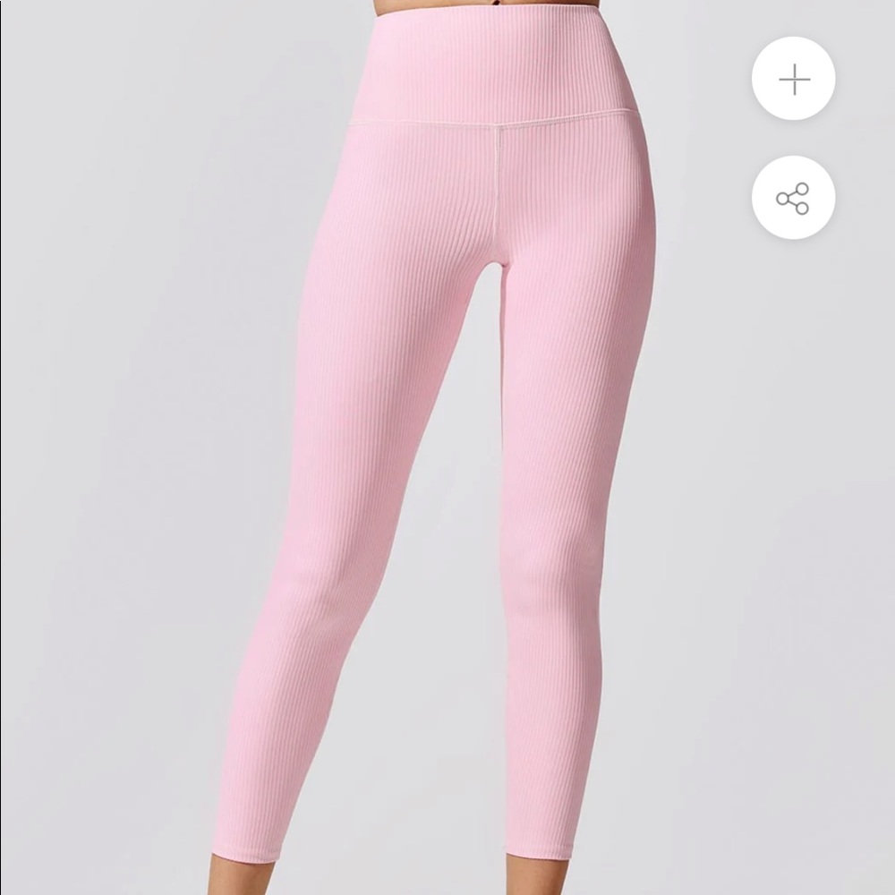 Ribbed Regular Rise 7/8 Legging - Rose